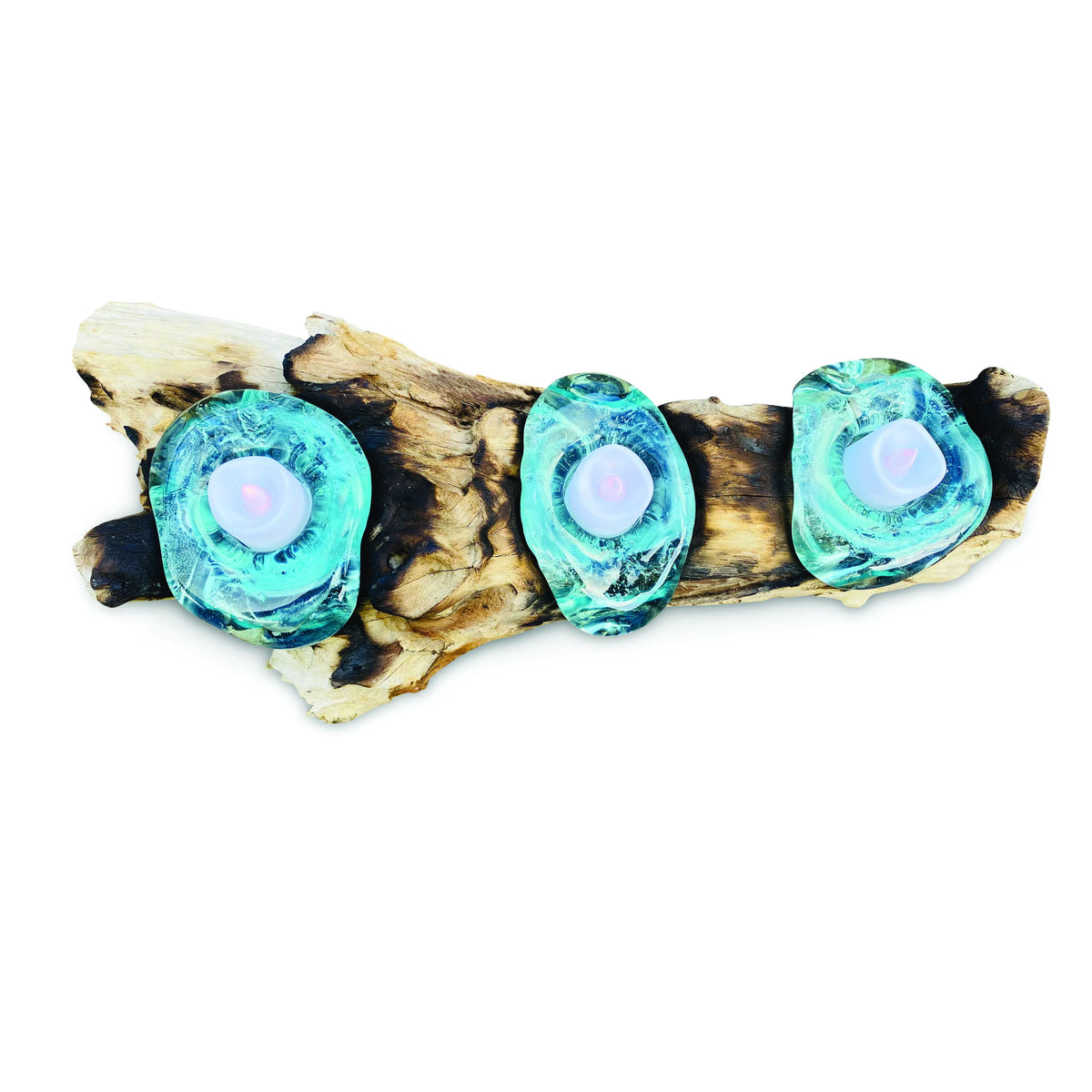 Root With Glass Candle Holder Triple