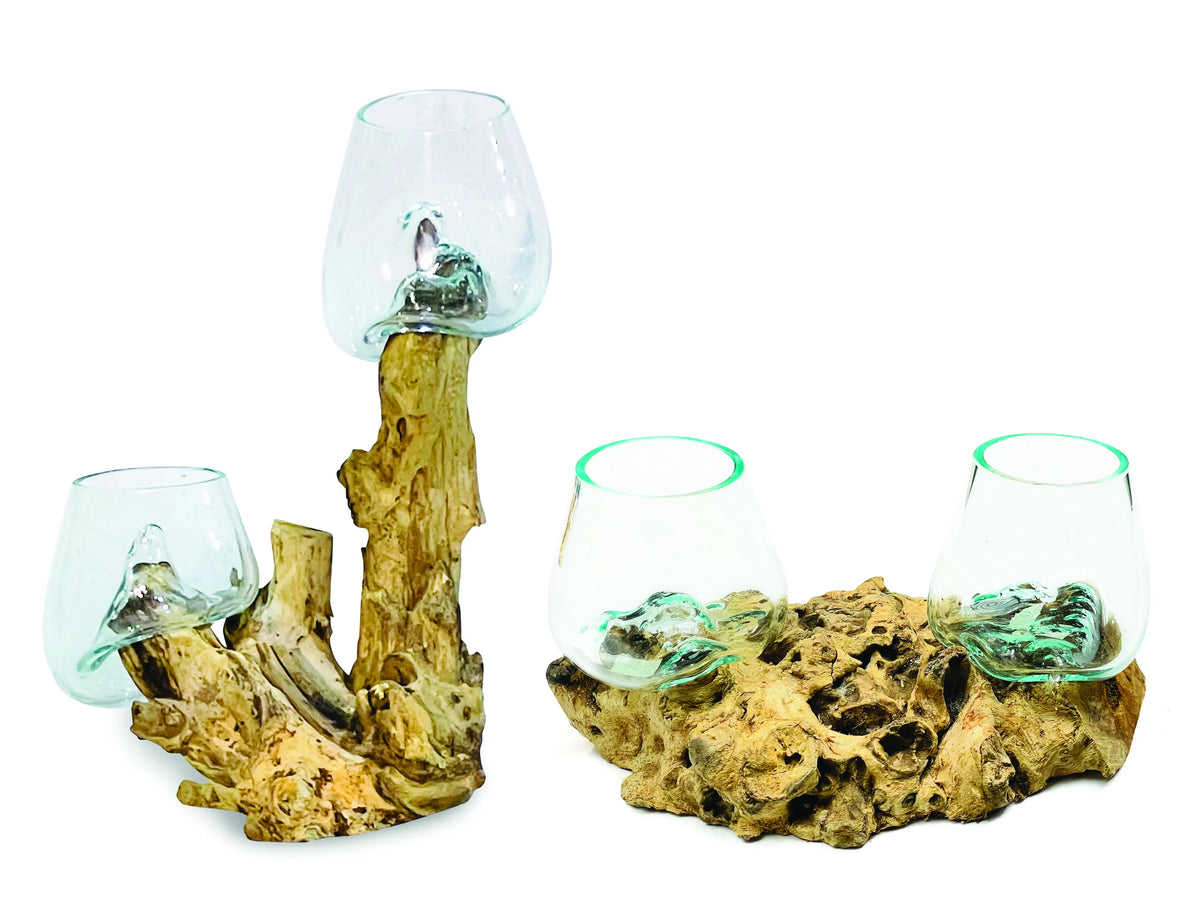 Root With Double Glass Bowl Mini (Tall & Low)