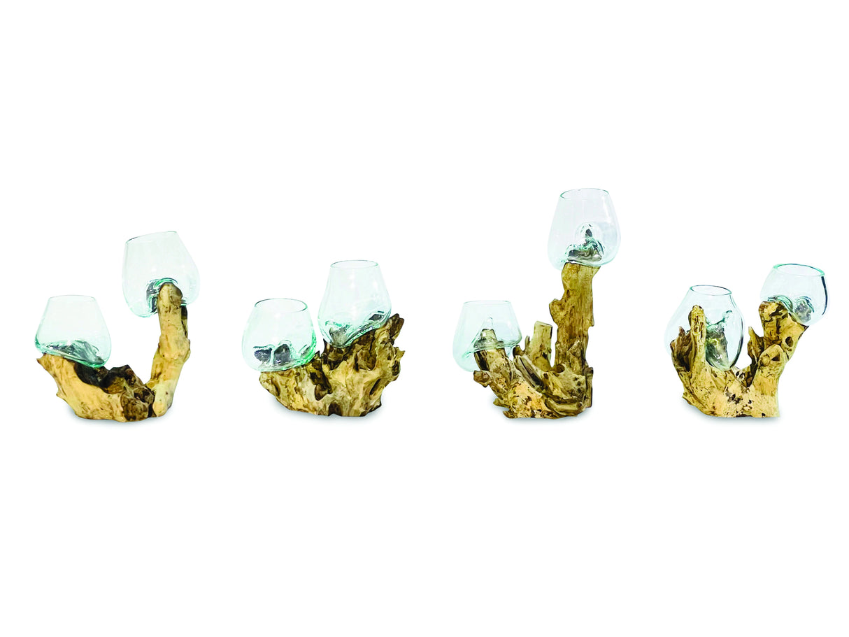 Root With Double Glass Bowl Mini (Tall & Low)