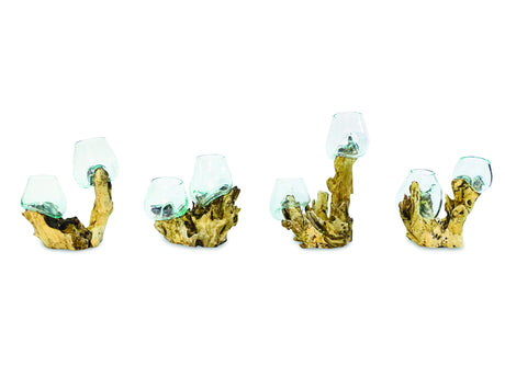 Root With Double Glass Bowl Mini (Tall & Low)