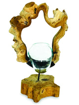 Root With Molten Glass Bowl On Stand