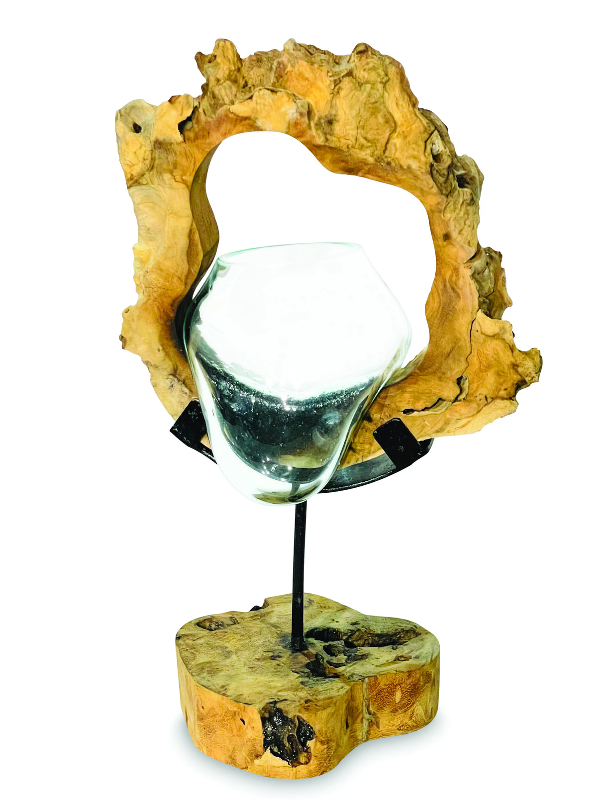 Root With Molten Glass Bowl On Stand