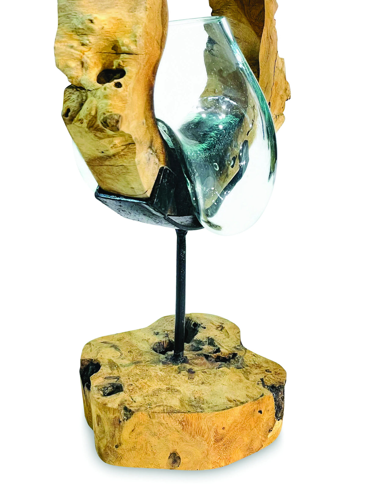 Root With Molten Glass Bowl On Stand
