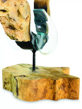 Root With Molten Glass Bowl On Stand