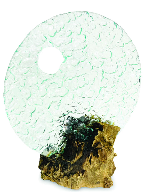 Round Glass Sculpture On Root