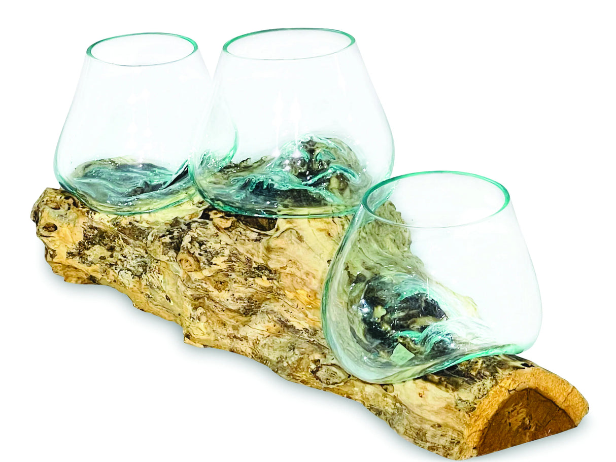 Low Root With Triple Glass Bowl Large
