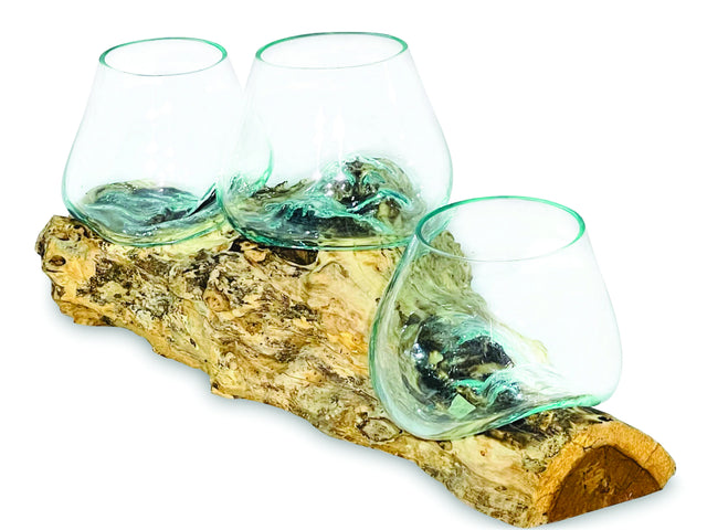 Low Root With Triple Glass Bowl Large