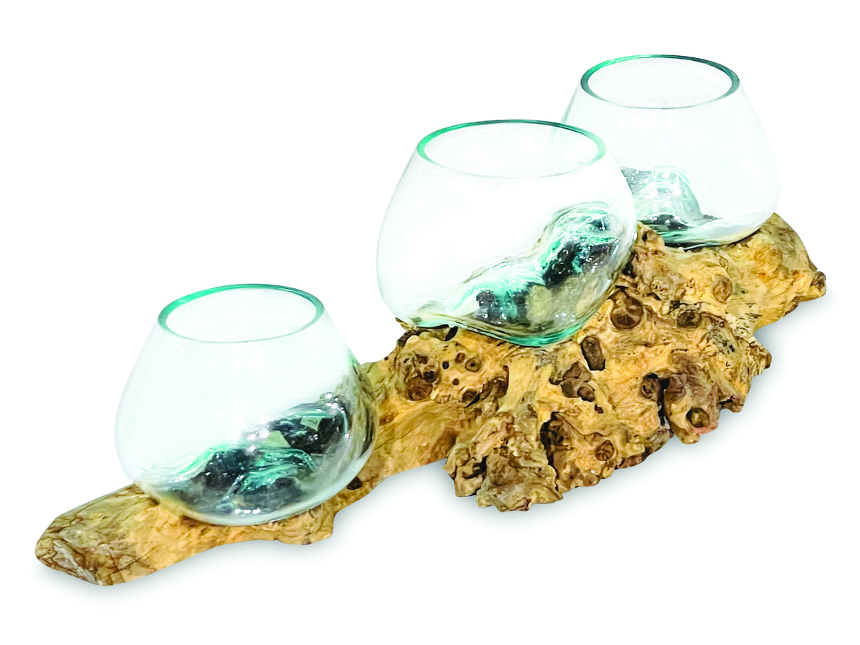 Low Root With Triple Glass Bowl Large