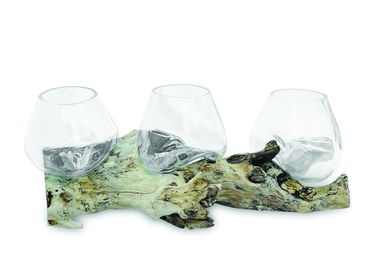 Low Root With Triple Glass Bowl Large