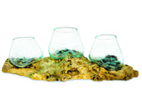 Low Root With Triple Glass Bowl Large