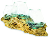 Low Root With Triple Glass Bowl Large