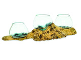Low Root With Triple Glass Bowl Large