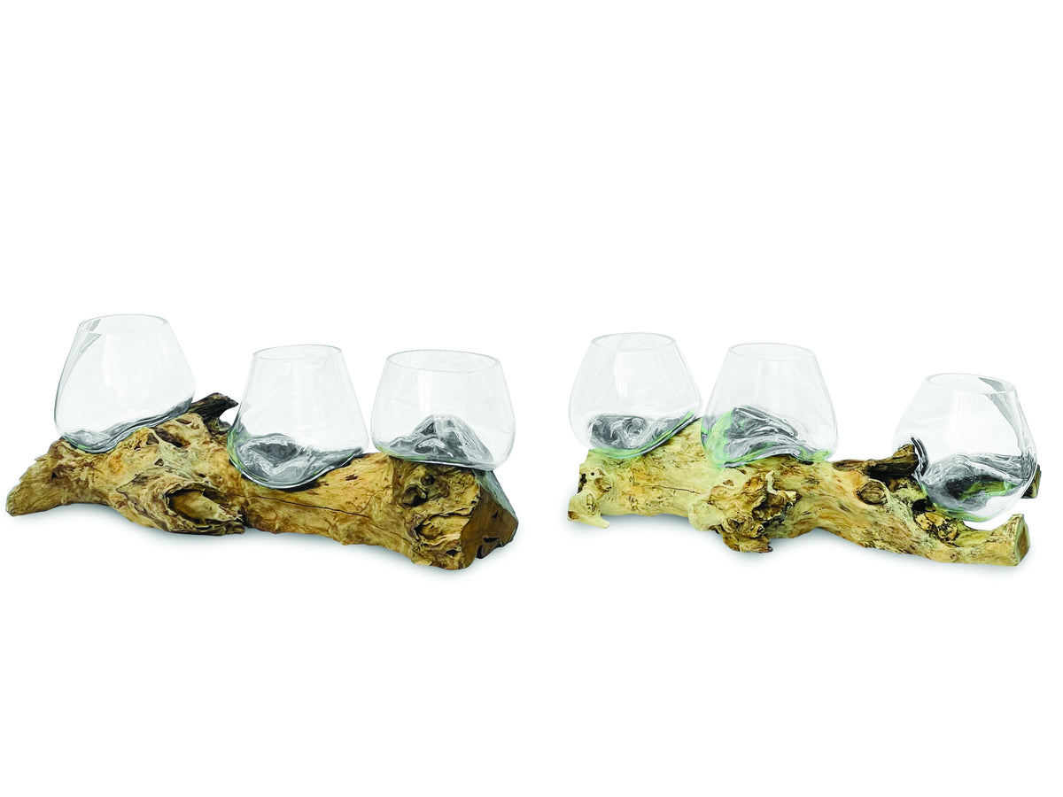Low Root With Triple Glass Bowl Large