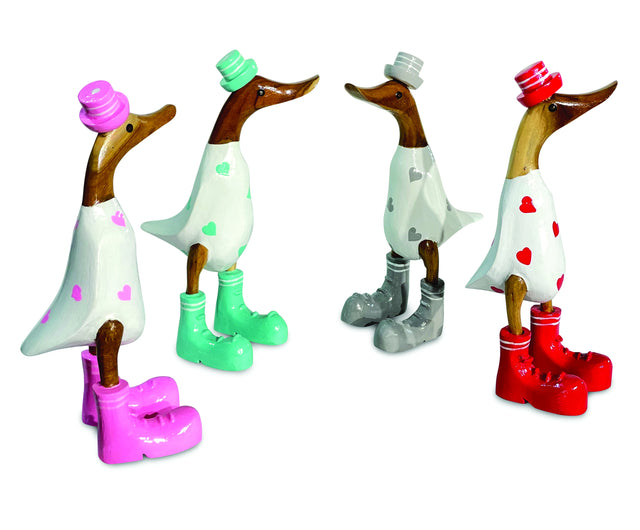 Duck With Heart Print 28cm (Random Colours)