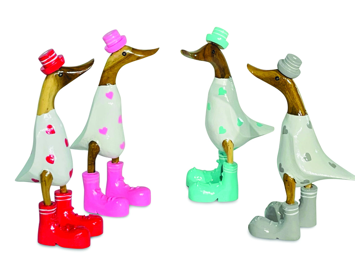 Duck With Heart Print 28cm (Random Colours)