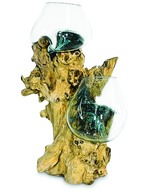 Root With Double Glass Bowl Large