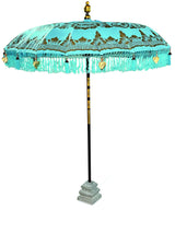 Bali Sun Parasol Sky Blue And Gold 2m (With Pole Joint)