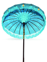 Bali Sun Parasol Sky Blue And Gold 2m (With Pole Joint)
