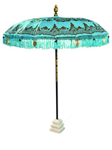 Bali Sun Parasol Sky Blue And Gold 2m (With Pole Joint)