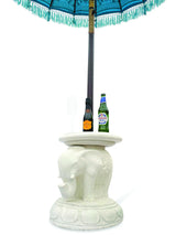 Bali Elephant Parasol Base With Drinks Table