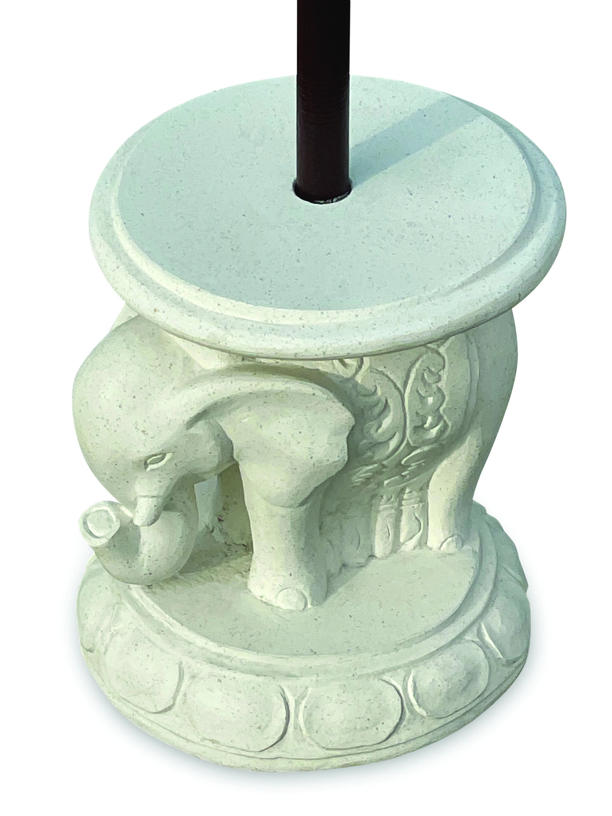 Bali Elephant Parasol Base With Drinks Table