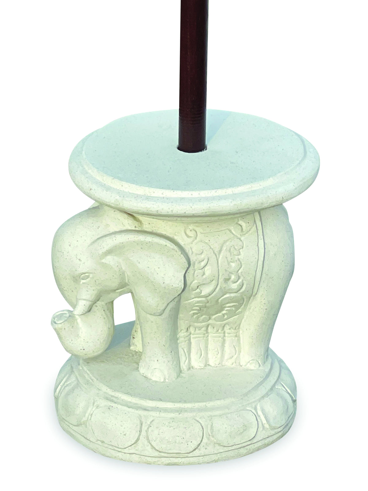 Bali Elephant Parasol Base With Drinks Table