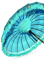 Bali Sun Parasol Sky Blue And Gold 2.5m Large (With Pole Joint)
