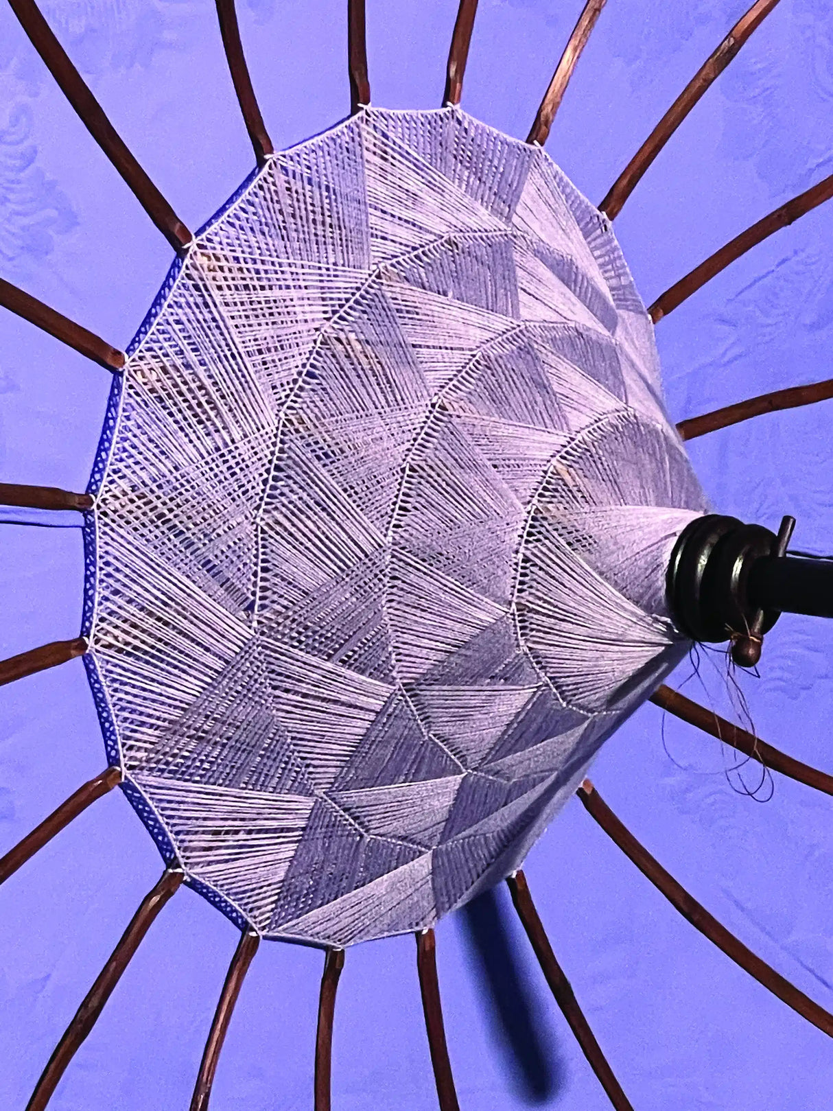 Bali Sun Parasol Lilac And Gold Large 2.5m (With Pole Joint)