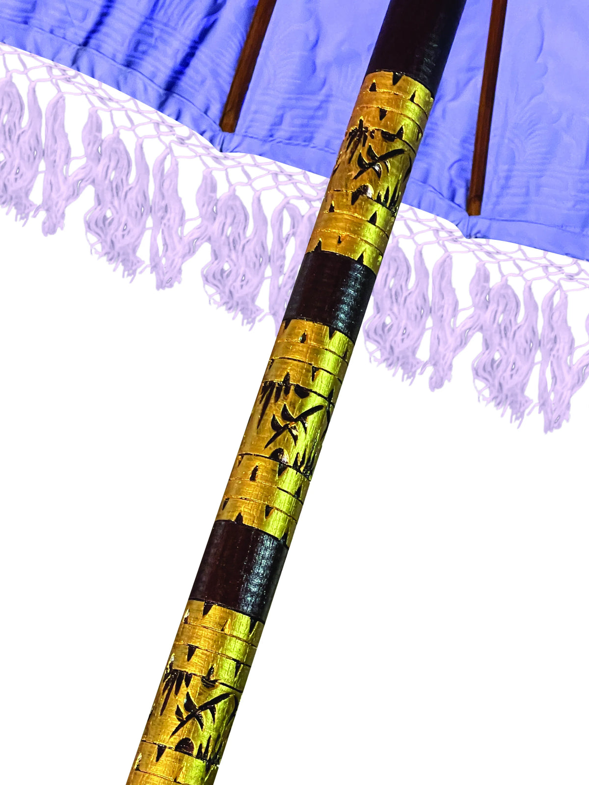 Bali Sun Parasol Lilac And Gold Large 2.5m (With Pole Joint)