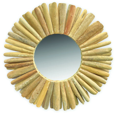 Driftwood Round Mirror 80cm