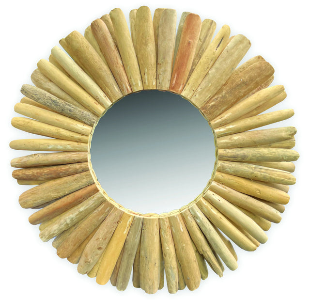 Driftwood Round Mirror 80cm