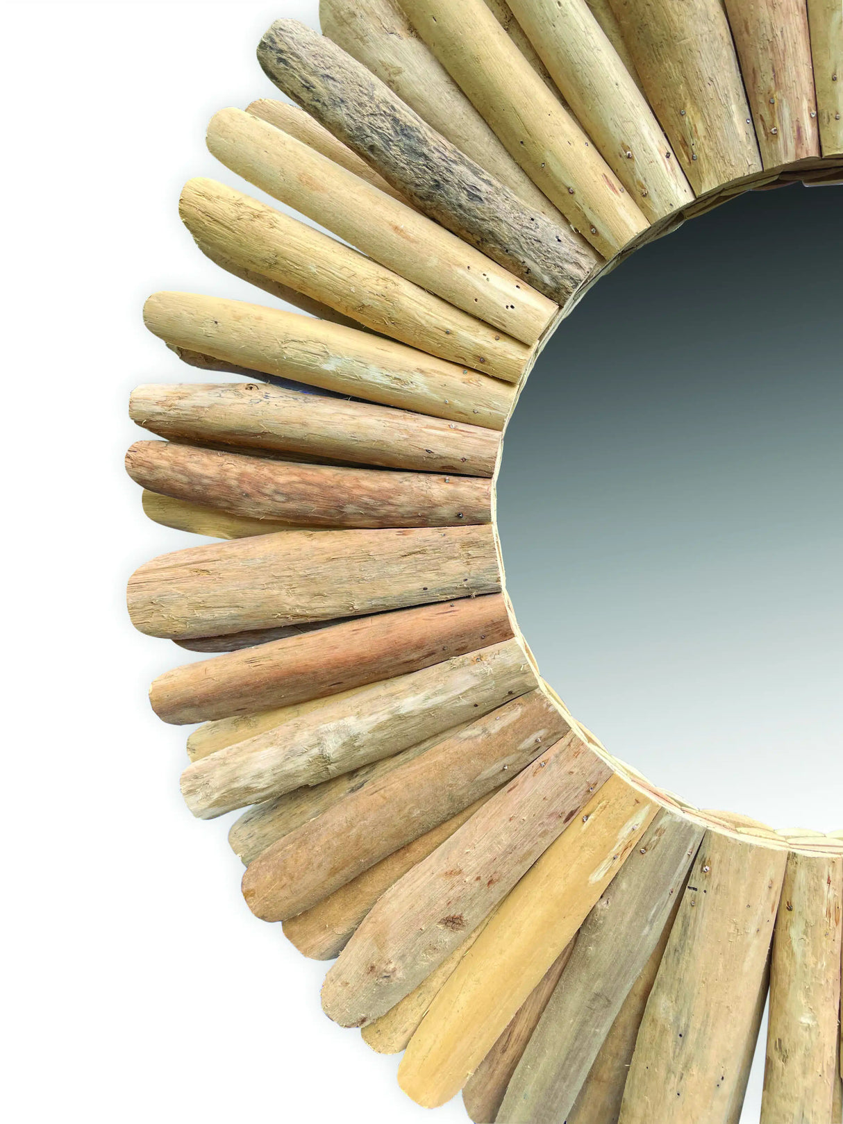 Driftwood Round Mirror 80cm
