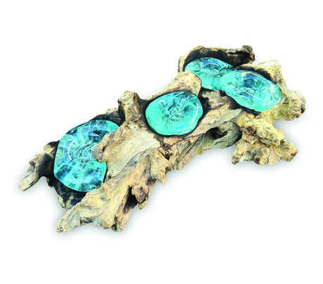 ROOT WITH GLASS 4 CANDLE HOLDER LOW