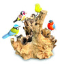 4 Hand Carved, Hand Painted Birds On Driftwood