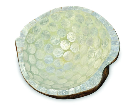 Pearl Inlay Coconut Shell Bowl White