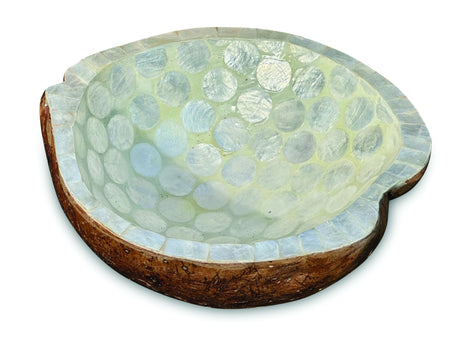 Pearl Inlay Coconut Shell Bowl White