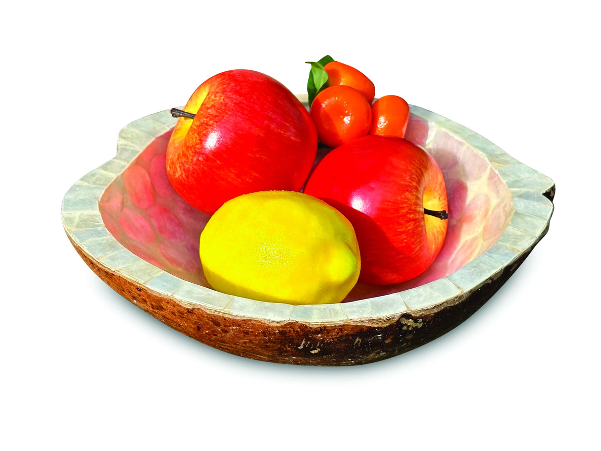 Pearl Inlay Coconut Shell Bowl White