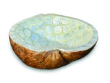 Pearl Inlay Coconut Shell Bowl White