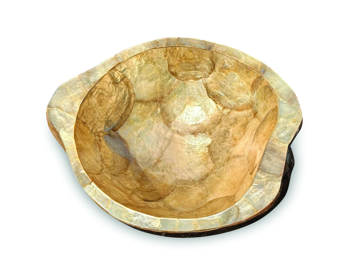Pearl Inlay Coconut Shell Bowl Gold