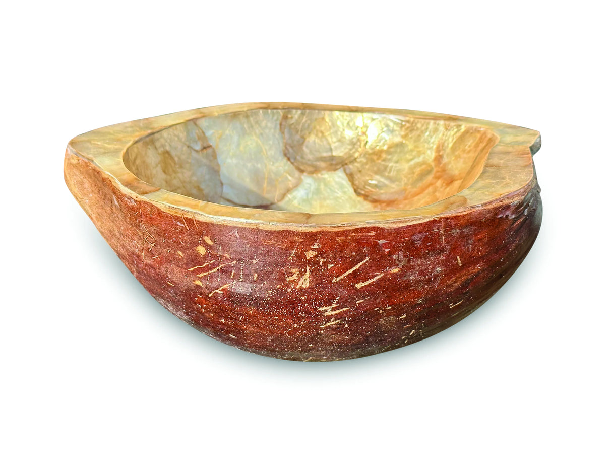 Pearl Inlay Coconut Shell Bowl Gold