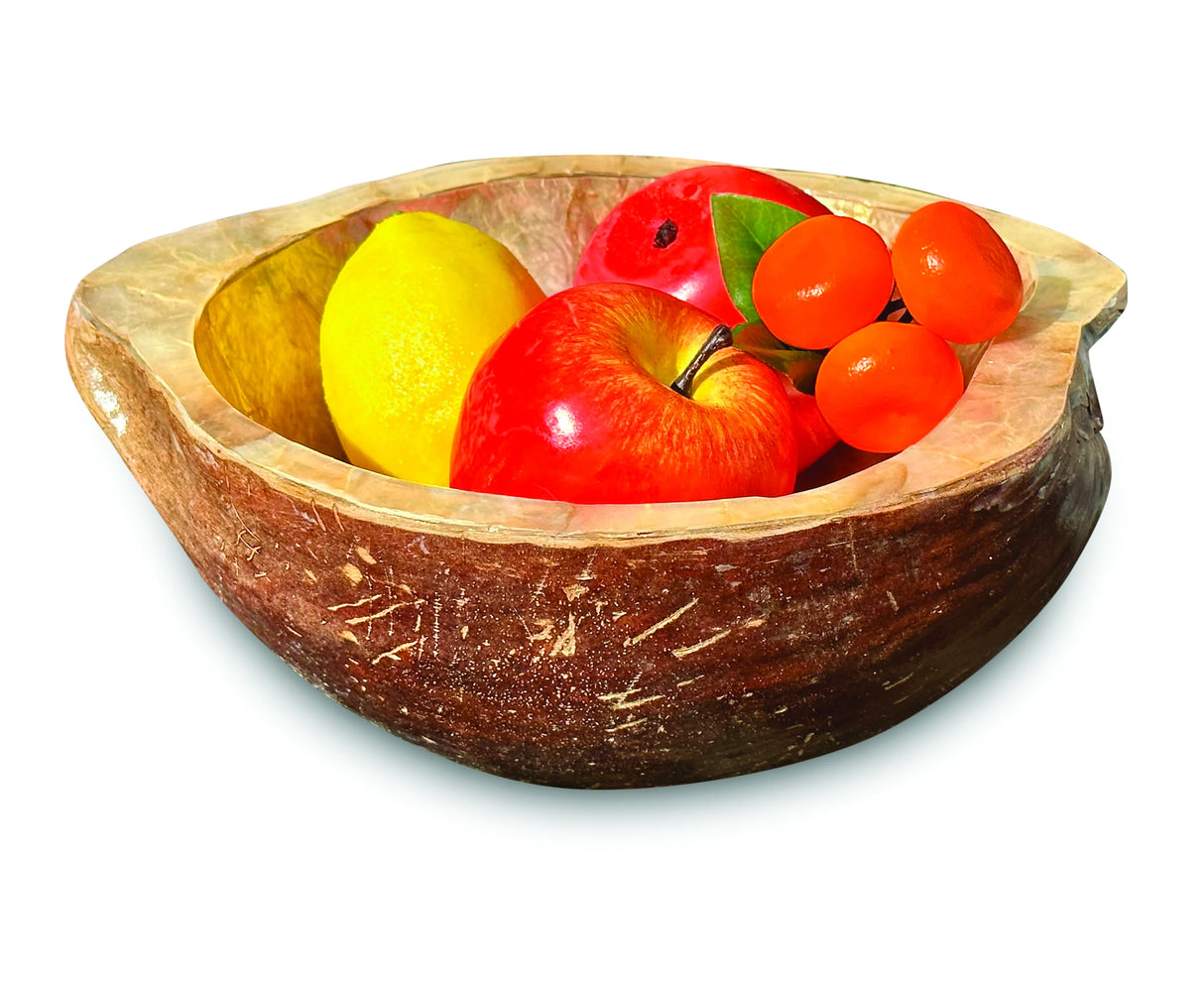 Pearl Inlay Coconut Shell Bowl Gold