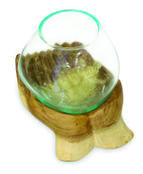 Double Hand Of Hope With Molten Glass Bowl
