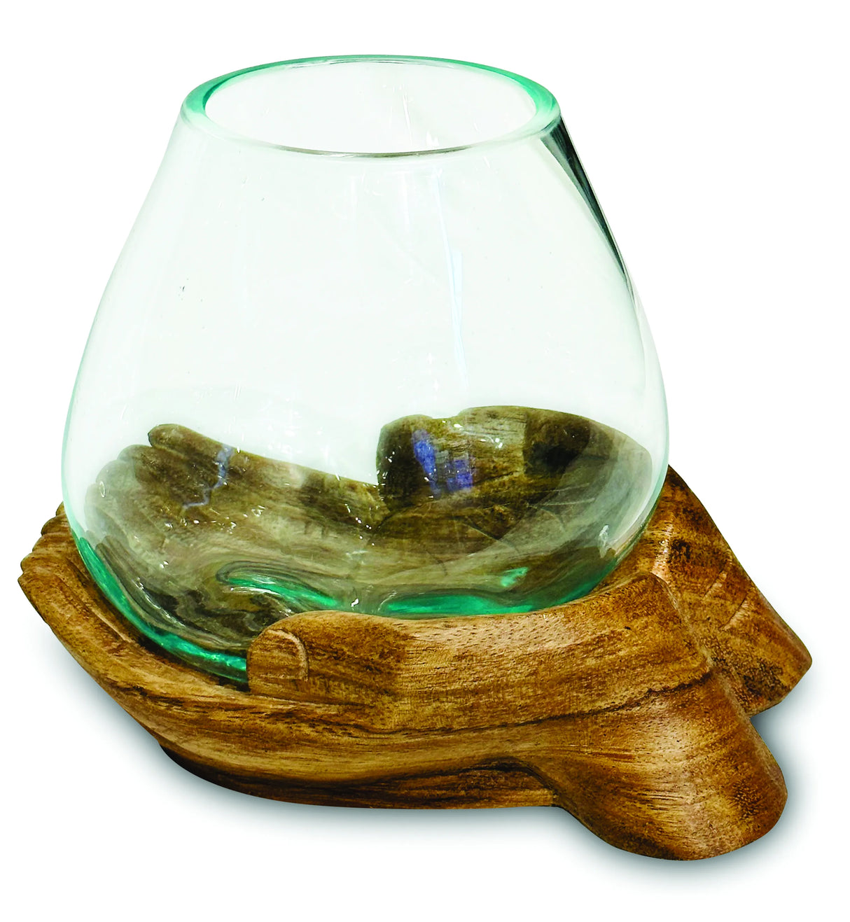 Double Hand Of Hope With Molten Glass Bowl