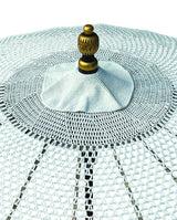 Bali Sun Parasol White Macrame 2m (With Screw Pole Fitting)