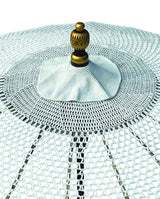 Bali Sun Parasol White Macrame 2m (With Screw Pole Fitting)