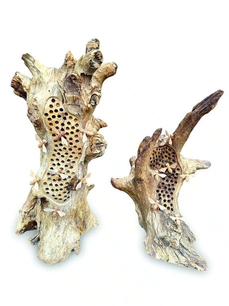 60cm Beehive Sculpture With 8 Bees