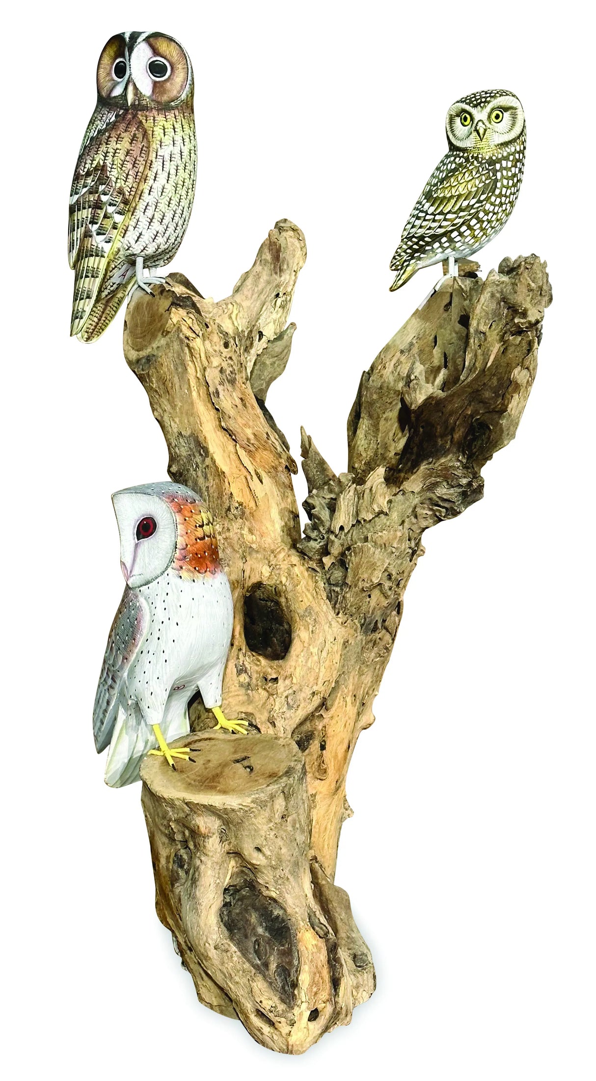 Special Large Sculpture With 3 Large Owls