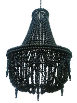 Artisan Beaded Lampshade 50x50x65cm Bali Black