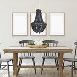Artisan Beaded Lampshade 50x50x65cm Bali Black