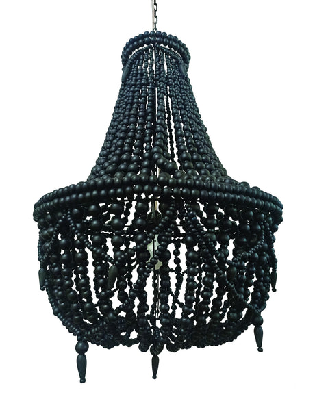 Artisan Beaded Lampshade 50x50x65cm Bali Black